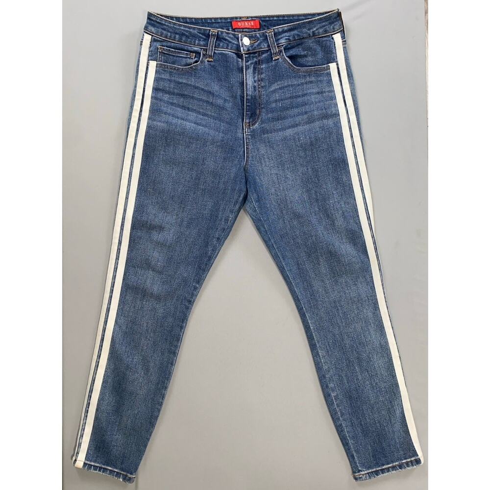 Guess Women's Slim Fit Lightweight Stretch Denim Jeans w/ Racing Stripes. 30 GUC